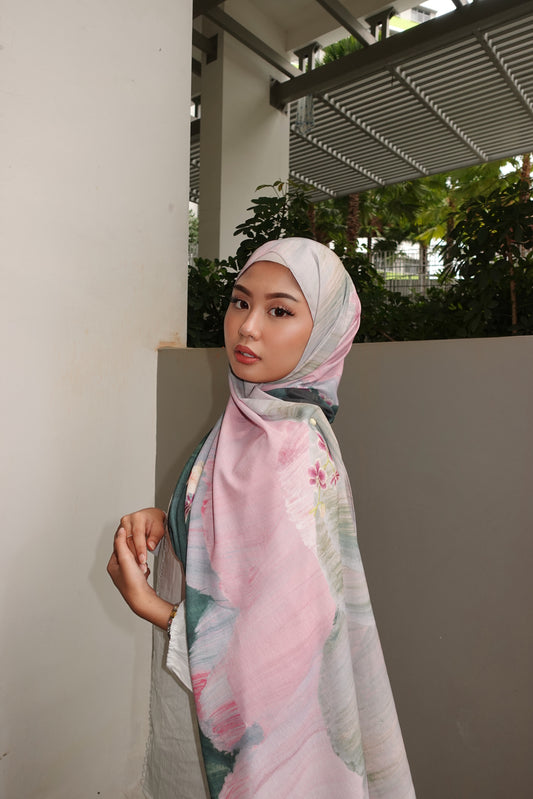 Orchid Strokes Korean Chiffon ( 2 in stock)