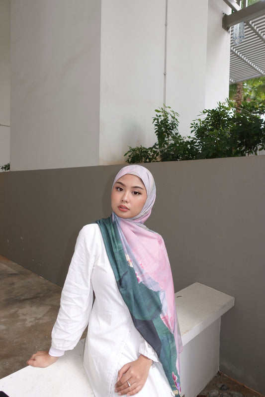 Orchid Strokes Korean Chiffon ( 2 in stock)